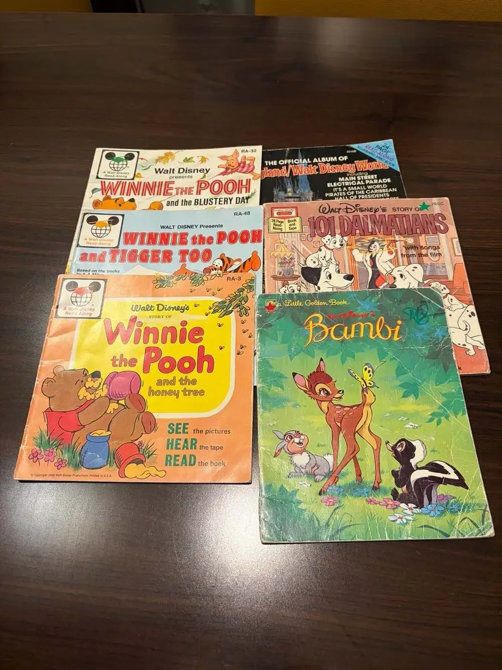 Set of 6 Vintage Walt Disney Read-Along Books